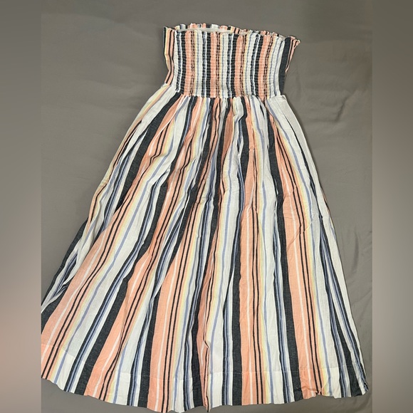 Free People Lilah multicolor Striped pleated Midi Dress size M - Picture 14 of 17